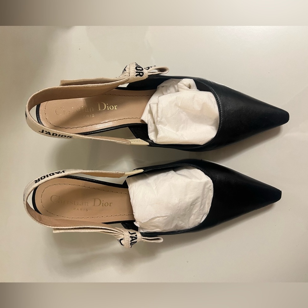 Authentic CHRISTIAN DIOR Lambskin Ribbon J'Adior
Slingback 65mm Pumps 37 - Picture 2 of 10